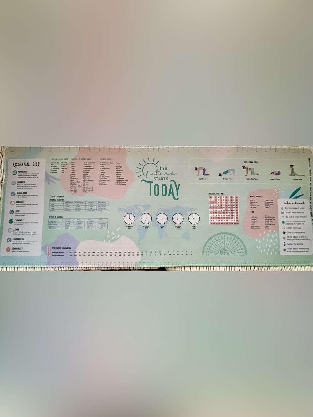 Paladone Mint & Pastel Pink Inspirational Desk Calendar Mat